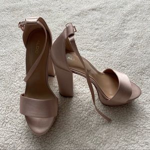 Aldo Rose Gold Platform Heels